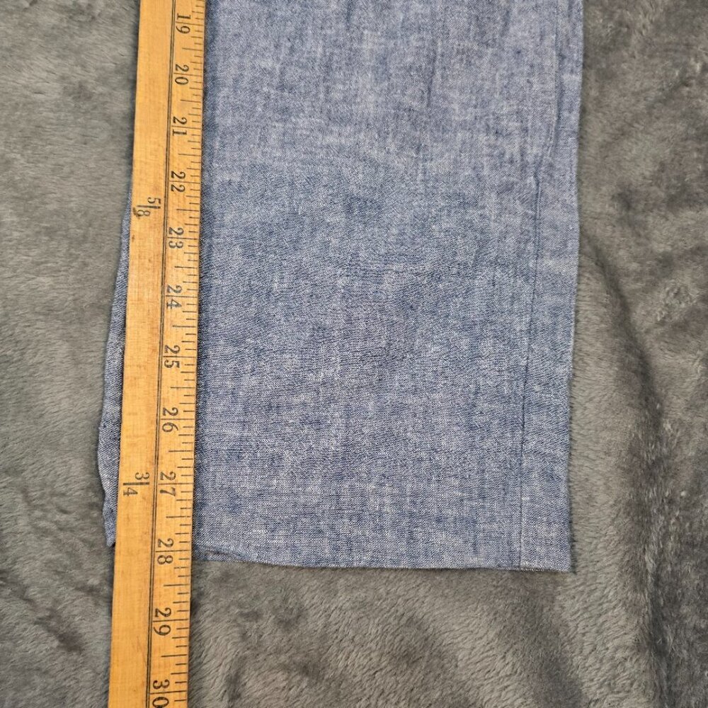 Perry Ellis Slim Fit Linen Blend Chambray Chino Pants - Picture 13 of 15